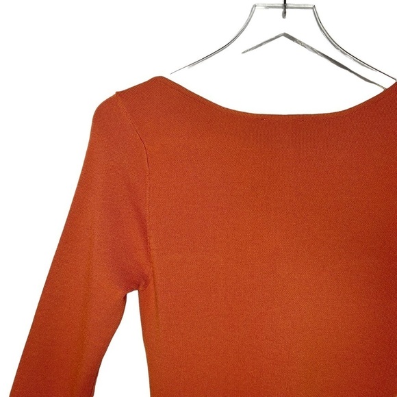 NEW Bardot Rust Long Sleeve Women’s Fitted Cutout Sweater Sz L - Picture 8 of 10
